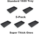 Plant Growing Nursery, Standard 1020 Trays Plastic Sturdy Farmer Self Seedling Tray for Microgreens Indoor Nursery Pots Transplantation (5-Pack, 21.6"×11.2", 2.52" Deep, no Holes) by GreenHaven Gardens
