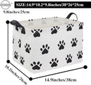 HIYAGON Dog toy Basket Dog Toy Bin Cute Toy Storage Basket Organizer Box Kids Gift Basket Empty Rectangular Room Decor for Home(Paw) by TinyTreasures Baby Boutique