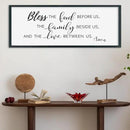 SRSZHIYUE Bless the Food Before Us Wall Sign Decor 32"×12" Christian Bible Verse for Farmhouse Rustic Kitchen Dining Room Framed Wood Scripture Religious Jesus Prayer Wall Art (Black) by CozyNest Decor