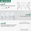 10x10ft Pop Up Canopy Tent,Heavy Duty Waterproof Folding Tent for Camping Parties Events Parties,Outdoor Canopy,Portable Sun Shelter,3 Adjustable Height(White) by GreenHaven Gardens