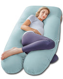 Meiz Pregnancy Pillow, Cooling Pregnancy Pillows for Sleeping, Maternity Pillow for Pregnant Women, Pregnancy Body Pillow with Cooling Jersey Cover, Green by TinyTreasures Baby Boutique