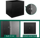 Galvanized Steel Planter Box Black Metal Planter Large Square Indoor Outdoor Planters Cube Steel Heavy Duty Flower Pot 16Inch Powder Coating Modern Commercial Residential for Patio, Deck, Yard, Garden by GreenHaven Gardens