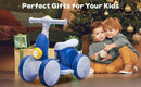 6V Electric Baby Balance Bike with Bubble Machine,4 in 1 Toddler Balance Bike w/Remote Control for 1 Year Old Boys Girls Kids Bubble Bike Ride on Toys w/Powered Motor,Music,LED Lights (Blue) by TinyTreasures Baby Boutique