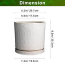 Ceramic Planter for Indoor Plants - 8 Inch Plant Pot Outdoor Flower Pot with Drainage Holes and Saucer Modern Round Planter Succulent Pot for Home Garden Decor White by GreenHaven Gardens