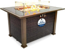 SereneLife 43.5-Inch Outdoor Propane Fire Pit Table – 50,000 BTU, Tempered Glass Wind Guard, Sliding Door, Auto-Ignition, Stainless Steel Burner, Waterproof Cover – Ideal for Patio, Garden & Backyard by GreenHaven Gardens