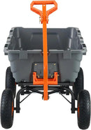 VEVOR 1500lbs Poly Garden Dump Cart Wheelbarrow Wagon with 2 in 1 Convertible Handle, Heavy Duty Yard Cart Wagon for with 13in All Terrain Wheels, Dump Trailer Tow Behind for Lawn Mower Tractor by GreenHaven Gardens