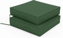 Patio Chair Cushions 24 X 24 X 5 Inch Waterproof Outdoor Seat Cushions for Patio Furniture, Outdoor Sofa Couch Pads with Ties & Handle, Set of 2, Green by GreenHaven Gardens