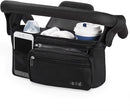 Universal Stroller Organizer with Insulated Cup Holder, Detachable Phone Bag, Shoulder Strap – Fits All Stroller Types, Keeps Drinks Hot/Cold (Black) by TinyTreasures Baby Boutique