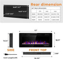 Antarctic Star 42 Inch Electric Fireplace in-Wall Recessed and Wall Mounted, Fireplace Heater and Linear Fireplace with Multicolor Flame, Timer, 750/1500W Control by Touch Panel & Remote by CozyNest Decor
