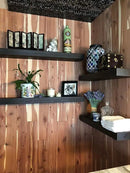joelsantiques 30 Inch Floating Shelves for Wall - 30x6x2 in - Natural Wood, Easy Install - Heavy Duty Rustic Book Shelves - Bathroom, Kitchen, Living Room - Black by CozyNest Decor