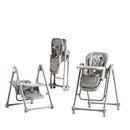 Multi Functional All in 1 Baby High Chair Swings for Infants Foldable Rocking 8 Level Height Adjustment Eco Friendly Washable PU Cushion Ultimate Baby Feeding Chair (Gray) by TinyTreasures Baby Boutique