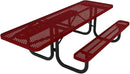 T8H-P-TXTBUR Heavy Duty Rectangular Portable Picnic Table Handicap Accessible on One End, 8 Ft, Textured Burgundy, Made in America by GreenHaven Gardens