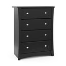Storkcraft Crescent 4 Drawer Chest (Black) – GREENGUARD Gold Certified, Easy-to-Match Chest of Drawers for Nursery and Kids Bedroom, Dresser Organizer for Children’s Bedroom by TinyTreasures Baby Boutique