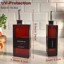 Olive Oil Dispenser Bottle for Kitchen, UV-Protected Dark Glass 16.9oz, Oil and Vinegar Dispenser Set, Soy Sauce Dispenser, Coffee Syrup Bottles- 16.9oz, Set of 2 by CozyNest Decor