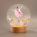 callie Acrylic Night Light Name Plate Personalized, Custom Cute Fox Deer Turtle Forest Animal with Wooden Base Bedroom Decor, Birthday Gifts Kid Gifts for Family (Beautiful Ballet Girl) by TinyTreasures Baby Boutique