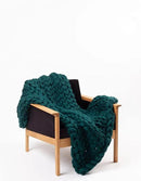 Knitted Throw Blanket for Sofa,Handmade Knit Chunky Blanket Throw Sofa Throw for Gift Sofa Bed,Chunky Knit Blanket(Dark Green 40"x60") by CozyNest Decor
