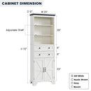 72" Tall Bathroom Storage Cabinet, Farmhouse Storage Cabinet with 2 Drawers, Adjustable Shelves & Barn Door, Cabinet for Bathroom, Living Room, Kitchen, Off White by CozyNest Decor