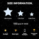 Glow in The Dark Stars for Ceiling, Luminous Wall Sticker, Kids Bedroom Wall Decal, Sticky Fluorescence Star, Gift for Boys and Girls (Blue) by TinyTreasures Baby Boutique