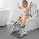 PandaEar Potty Training Seat with Step Stool Ladder, Toddler Toilet Seat for Kids Boys Girls, Comfortable Safe Potty Seat with Anti-Slip Pads Ladder & Bear Design -Grey by TinyTreasures Baby Boutique
