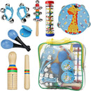 Kids Musical Instruments Toys Set: Baby Music Toys Montessori Percussion for Toddlers - Preschool Educational Musical Toys Set for Boys and Girls with Storage Bag (Blue) by TinyTreasures Baby Boutique