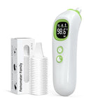 Ear Thermometer with Heated Probe, High Accuracy Thermometer for Kids, Adults and Babies with 32 Memory Recall, Mute and Night Light, Includes 21 Disposable Probe Covers, Storage Box, by TinyTreasures Baby Boutique