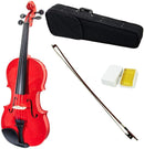 SKY Full Size VN202 Red Violin Beautiful Craftsmanship with Brazilwood Bow and Lightweight Case by TinyTreasures Baby Boutique
