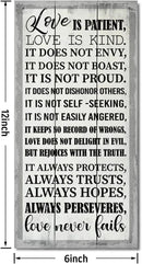 1 Corinthians 13:4-8 Inspirational Hanging Wood Decor Sign, Printed Wood Sign, Love is Patient, Love is Kind Quote, Hanging Bible Verses Woods Wall Signs, Rustic Home Decor Signs, Christian Gift J1 by CozyNest Decor
