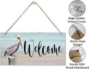 Rustic Hanging Welcome Wood Sign, 12 * 6inch - Farmhouse Porch Wall Art by CozyNest Decor