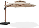 PURPLE LEAF 11ft Patio Umbrella Outdoor Round Umbrellas Large Cantilever Umbrella Windproof Offset Umbrellas Heavy Duty Sun Umbrella for Garden Deck Pool Patio, Beige by GreenHaven Gardens