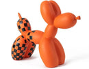 Vilead Resin Balloon Dog Statue with Checkered Pattern,Modern Home Decoration Trendy Animal Art Ornaments,Collection Figurine Bedroom Living Room Office Desktop Sculpture by CozyNest Decor