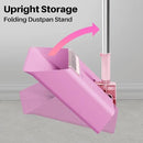 JOYMOOP Pink Broom and Dustpan Set, Upright Angle with Built-in Comb Teeth for Kitchen, Lobby, Pet Hair and Hard Floors by CozyNest Decor