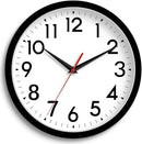 Wall Clock Small Analog 8 Inch Silent Non Ticking Battery Operated Modern Simple Decorative for Kitchen Office Bedroom Bathroom Living Room(Black) by CozyNest Decor