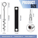 Eurmax USA Trampoline Stakes Screw in Tent Stakes Parts Heavy Duty for Canopies,4-Pack Outdoor Anchor Kit with Straps(Silver) by TinyTreasures Baby Boutique