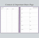 Daily Planner Undated - A5 To Do List Notebook Hourly Schedules, Spiral Appointment Planner for Women and Men, PVC Hardcover, Inner Pocket, Elastic Closure, 5.8" x 8.3", Purple by TinyTreasures Baby Boutique