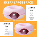 Jia Xi Cat Tunnel Bed & Hideout - Large Indoor Cat Condo & Cave (24 inch, Pink) by CozyNest Decor