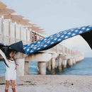 Little Unicorn 5'x10' XL Outdoor Family Picnic & Beach Blanket | Durable & Water-Resistant Fabric | Compact Fold & Easily Wipes Clean | Zipper Pocket (Navy Plaid) by TinyTreasures Baby Boutique