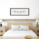 comurdyo Be Our Guest Wall Decor Sign 40”X15” Large Master Bedroom Above Bed Wall Decor Wood Framed Guest Room Sign Simple Rustic Farmhouse Over Bed Bedside Wall Art (Black) by CozyNest Decor