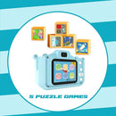 Kids Camera Toys,48MP Dual Lens with 64G SD Card and Cartoon Soft Cover for 3-8 Year Old Girls Boys (Bluer) by TinyTreasures Baby Boutique