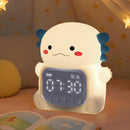 Axolotl Alarm Clock with Night Light for Kids, Rechargeable Silicone Lamp Time to Wake Clock Cute Animal Tabletop Lamp, Perfect Sleep Companion for Boys Girls, White by TinyTreasures Baby Boutique