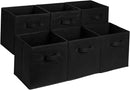 Amazon Basics Collapsible Fabric Storage Cube Bins Organizer with Handles, Sturdy, Black, 13-x-13-x-13-inch, Pack of 6 by CozyNest Decor