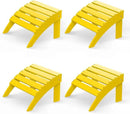 GREENVINES Adirondack-Ottoman | Set of 4 | HDPE Plastic | Outdoor Footrest | All Weather | Foot Rest | Foot Stool | Yellow | for Adirondack Chair | for Patio Backyard Pool by CozyNest Decor
