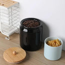 Sweejar Ceramic Kitchen Canisters, 58 FLOZ Porcelain Food Storage Jar with Airtight Seal Wooden Lid, Home Container Serving for Coffee Beans, Tea-leave, Sugar, Salt and More, Tool Bucket (Black) by CozyNest Decor