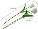 Mandy's Artificial Tulips 12 Stems White PU Faux Flowers for Wedding Home Decor 13.5 Inch by CozyNest Decor