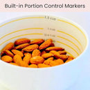 Uba Portion Control Bowl (Porcelain) for Measuring, Bariatric Diet, Diabetes & Healthy Eating (2 Pack) by CozyNest Decor