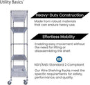 60"x18"x72" Chrome 5-Tier PREMIUM Wire Shelving NSF 4000 LBS MAX CAPACITY Heavy Duty Steel Storage Rack for Warehouses, Garages, Hospitals, Commercial Spaces, & Schools w/PREMIUM WHEELS by CozyNest Decor