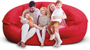 Bean Bag Chair for Adults 7FT,Soft Removable Cover for Teens/Girls Bedroom,Fluffy Giant Round Floor Beanbag Lounger Chairs (No Filler,Big Red) by CozyNest Decor