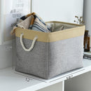 TheWarmHome Storage Basket for Organizing - Fabric Large Cubes 3 Pack 16x12x12 inch Baskets, Cube Storage Bin for Shelves Organizer Closet Cloth Gift Toy (Gold & Grey) by TinyTreasures Baby Boutique