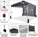 CROWN SHADES 10x10 Pop Up Canopy Tent with Game Netting - Beach Tent with One Push Setup - Outdoor Sun Shade for Events, Parties, Camping with STO-N-Go Cover Bag, Silver Coated Top, Grid Grey by GreenHaven Gardens