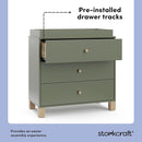 Storkcraft California 3-Drawer Chest with Removable Changing Topper (Olive with Driftwood) – GREENGUARD Gold Certified, Interlocking Drawer System, Pre-Installed Tracks, Easy Assembly by TinyTreasures Baby Boutique
