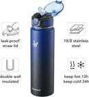 Enerbone 32 oz Insulated Water Bottle, Stainless Steel Bottle with Carrying Strap, Double-Wall Vacuum Insulation Design, Leakproof Sports Bottle with Straw, Keep Drinks Cold or Hot for Hours by CozyNest Decor